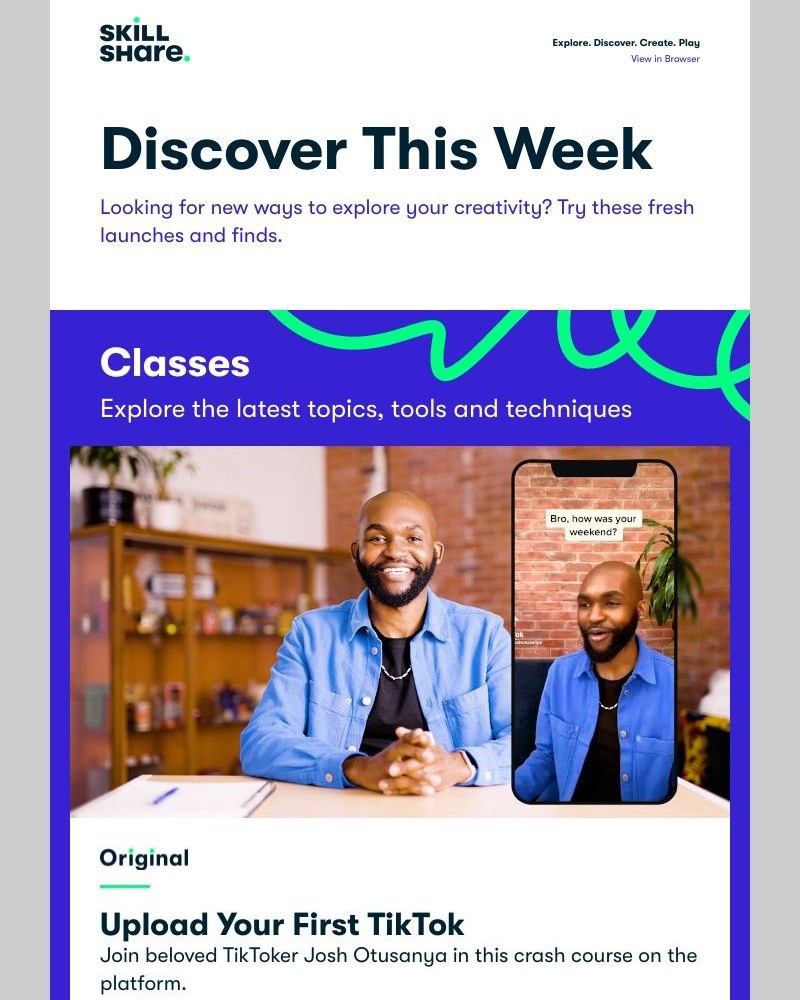 Skillshare - Sarah, Create Your First TikTok, Get Creative in Under 5 Minutes, and More!