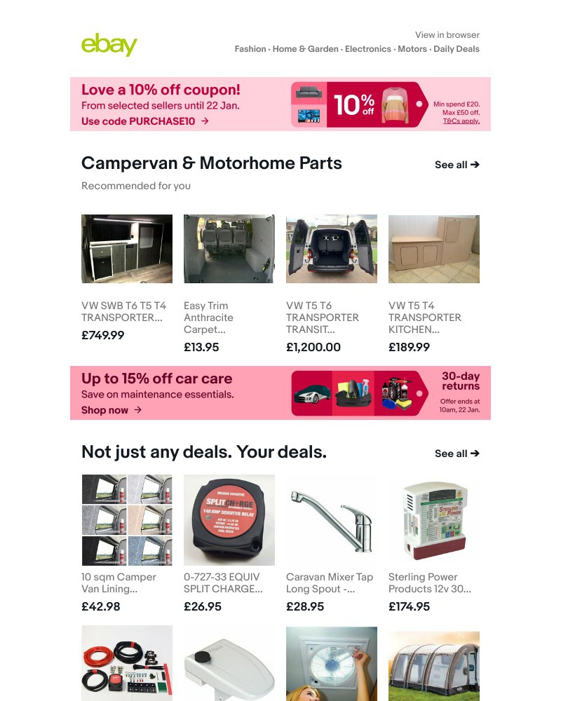 eBay - Sarah, enjoy a 10% off coupon! 💰