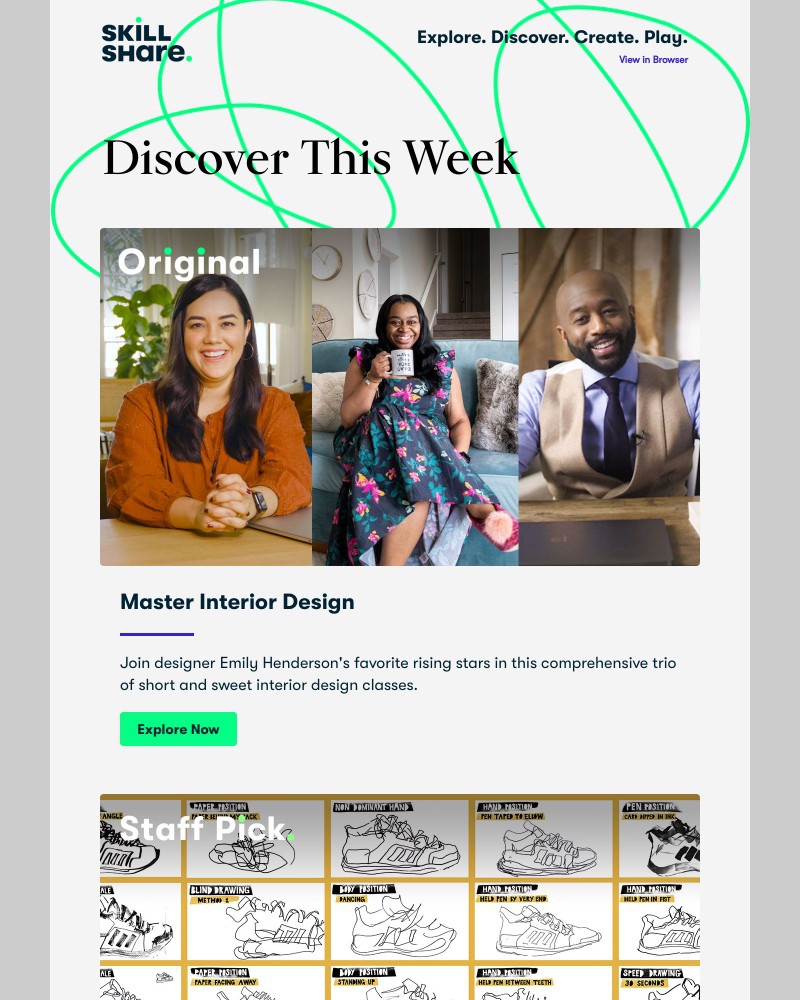 Skillshare - Sarah, explore interior design, improve your line drawings, and more!