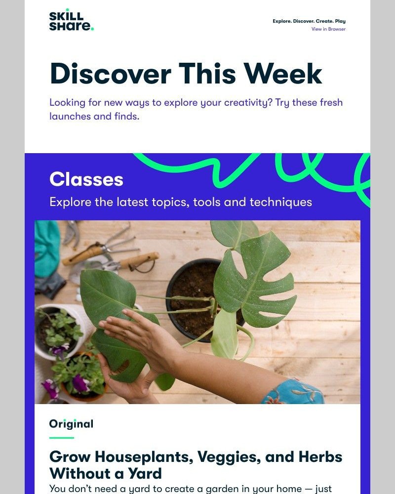 Skillshare - Sarah, Grow an Indoor Garden, Try Bite-Sized Illustration Exercises, and More!