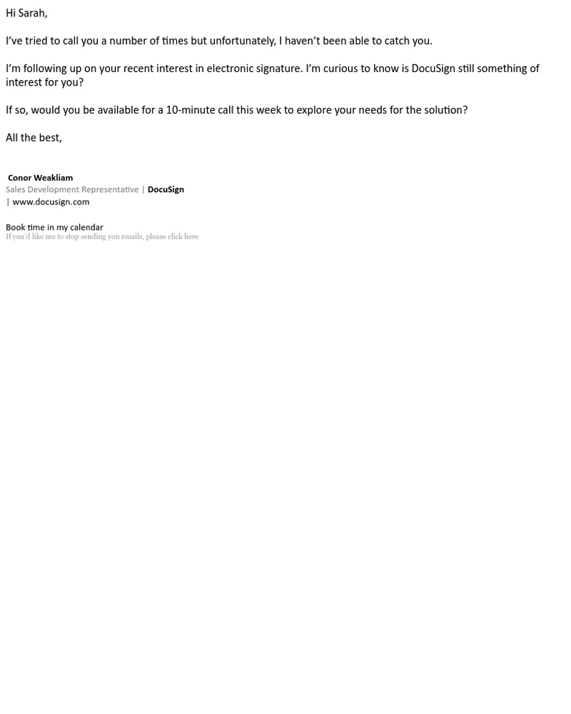 Docusign - Sarah, Is DocuSign still something of interest?