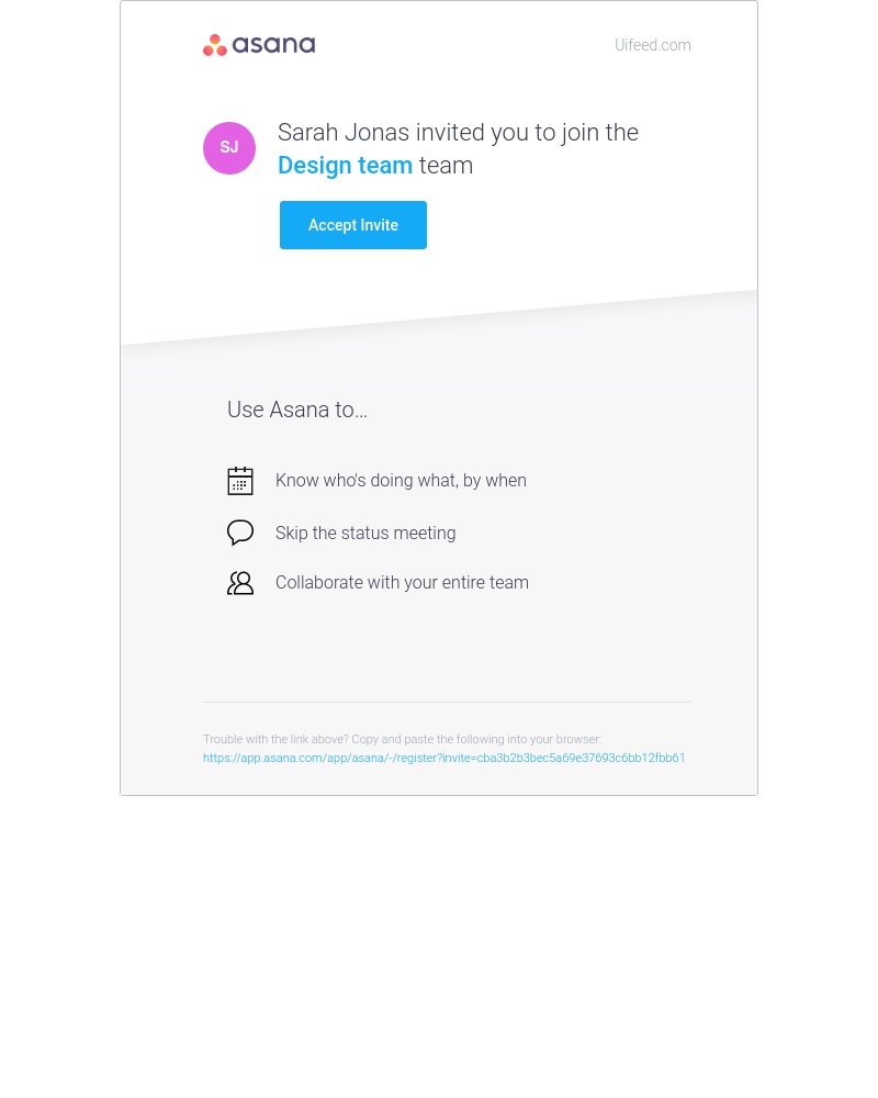 Accepting an invite on Asana video screenshot