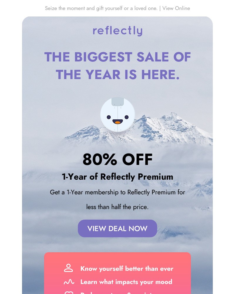 Reflectly - Sarah jonas , the biggest discount of the year is here.