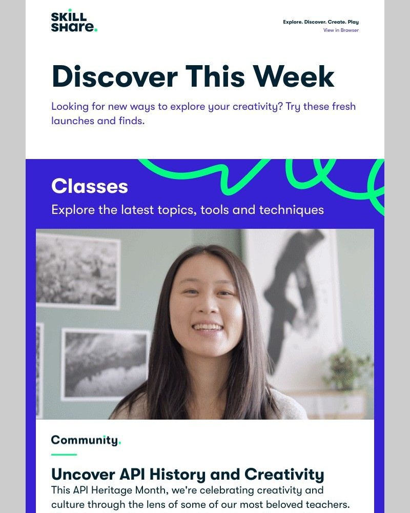 Skillshare - Sarah, Learn with Asian Creatives this May, Play with Typography, and More!