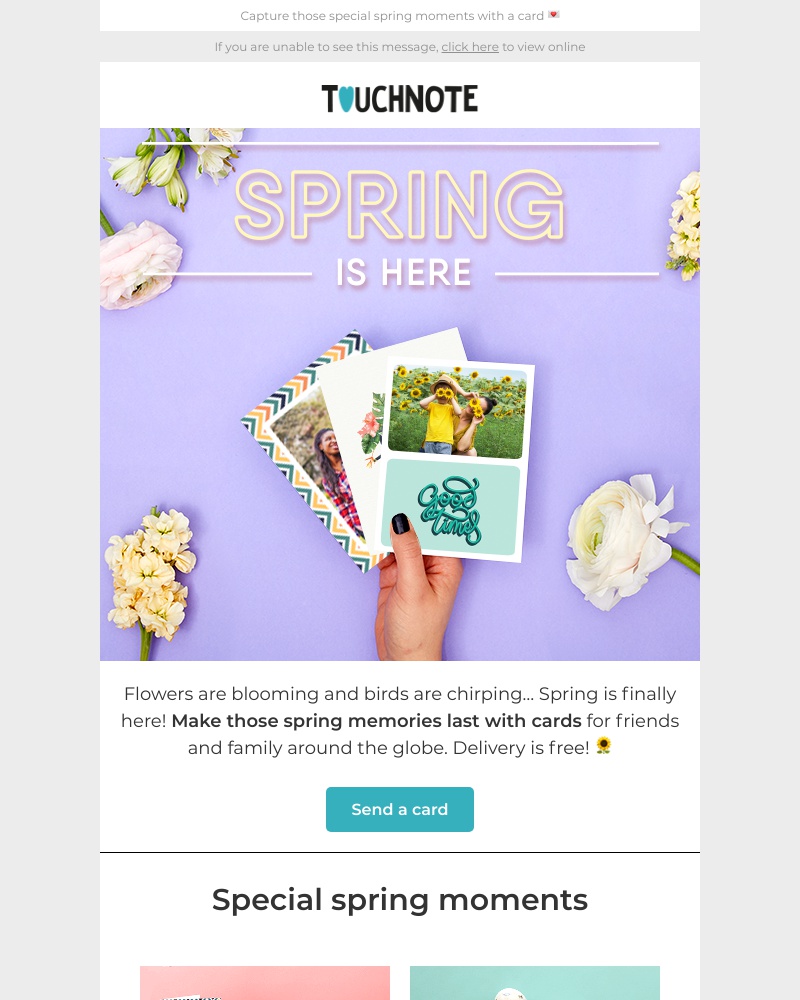TouchNote - Sarah, make those spring memories last  🌻🐝