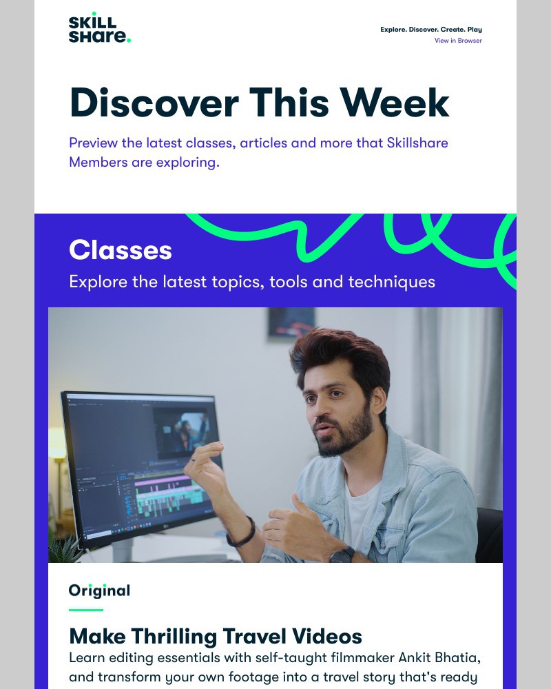 Skillshare - Sarah, Make Thrilling Videos in Premiere Pro, Try 14 Days of Drawing Prompts, and More!