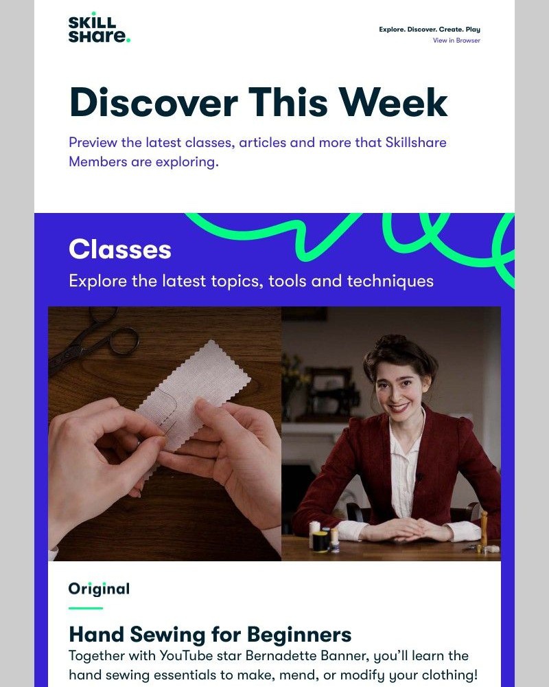 Skillshare - Sarah, Master Hand Sewing, 12 Home-Based Jobs, and More!