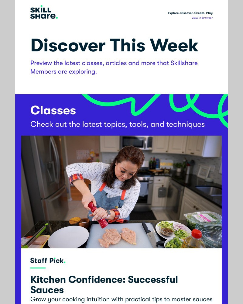 Skillshare - Sarah, Master Sauces, Learn to Start a Podcast, and More!