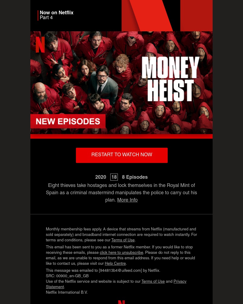 Netflix - Sarah, Money Heist Part 4 is now on Netflix