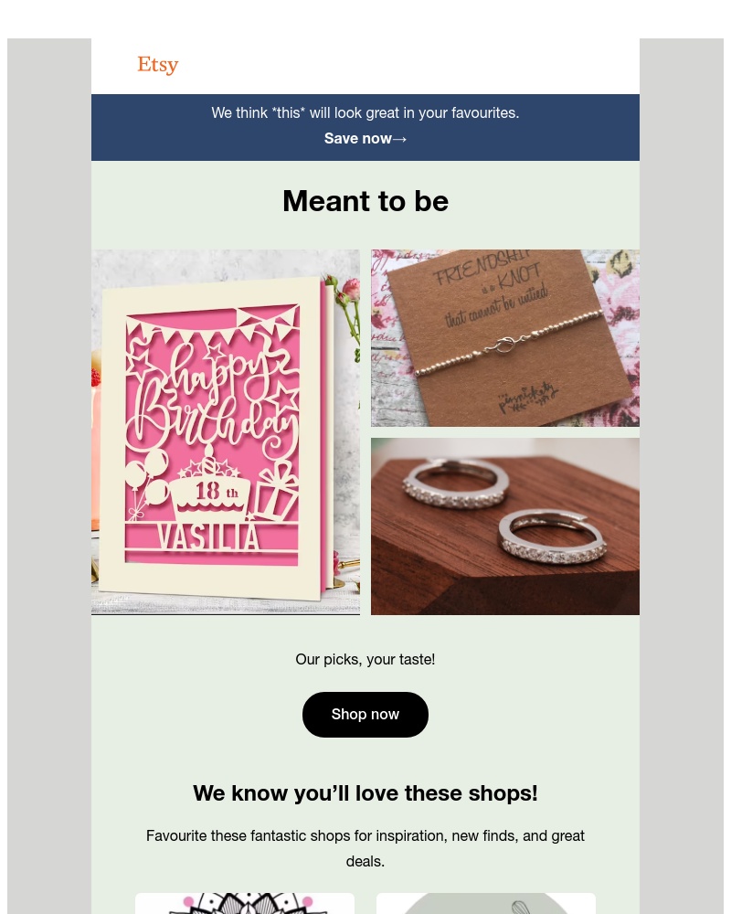 Etsy - Sarah: Personalised for you...