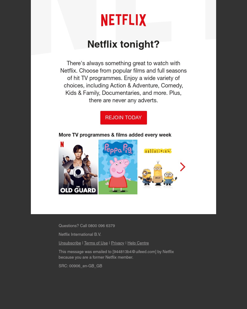 Netflix - Sarah, spend on experiences not things. Make time for rest, relaxation and some Netflix 😉