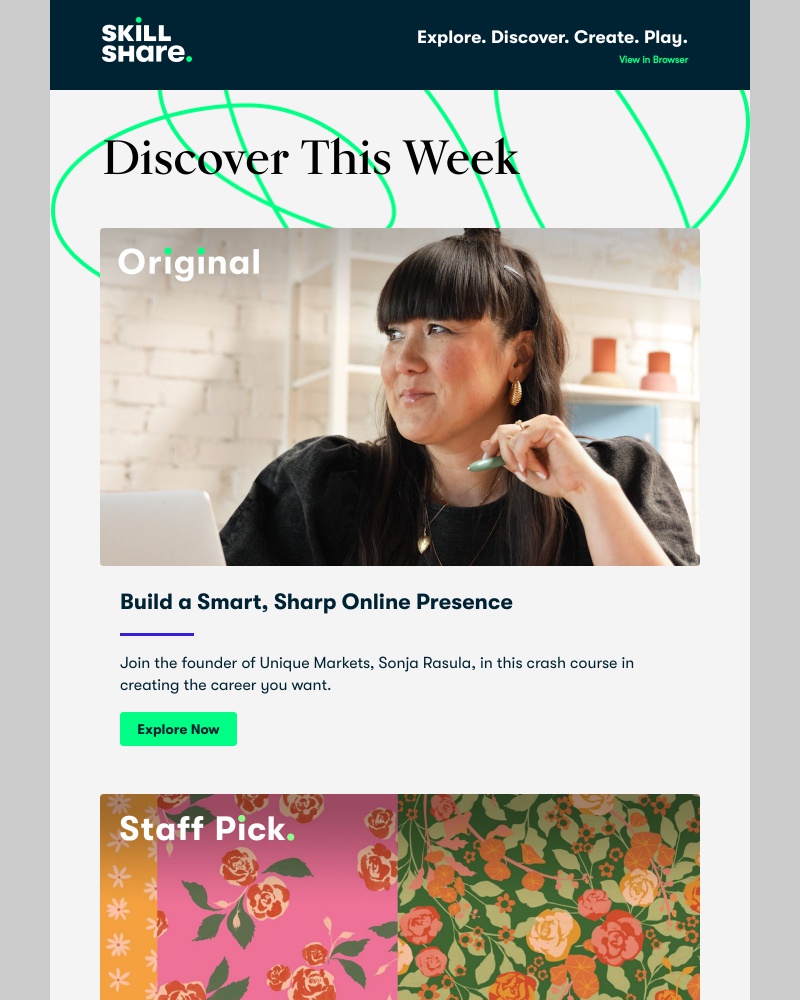 Skillshare - Sarah, start your creative career, make pattern designs, and more!