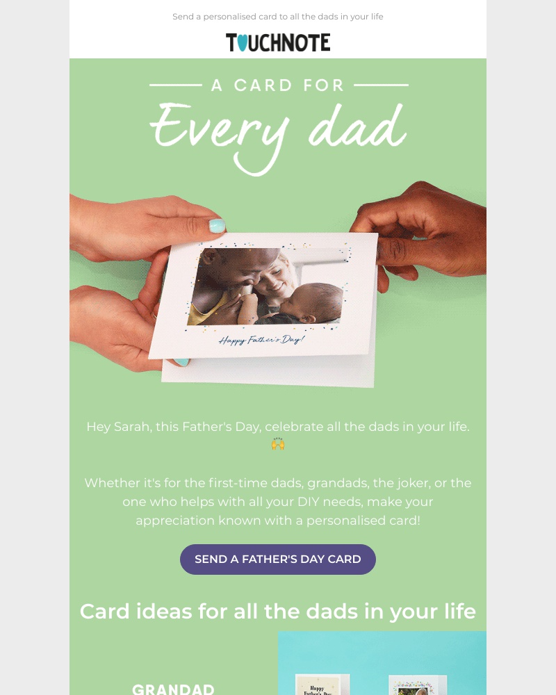 TouchNote - Sarah, there's a card for every dad  🙌