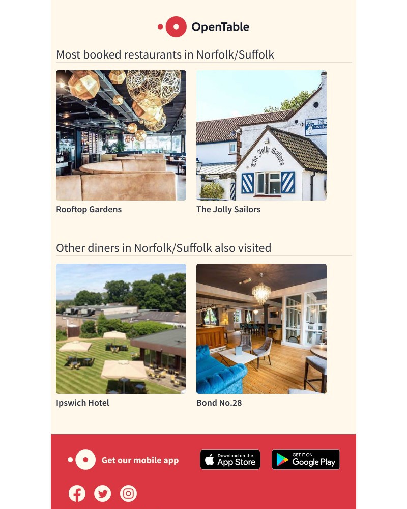 OpenTable - sarah, top picks for you