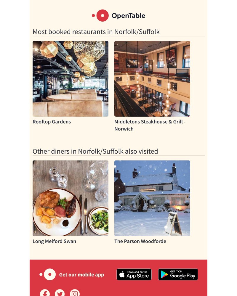 OpenTable - sarah, top picks for you