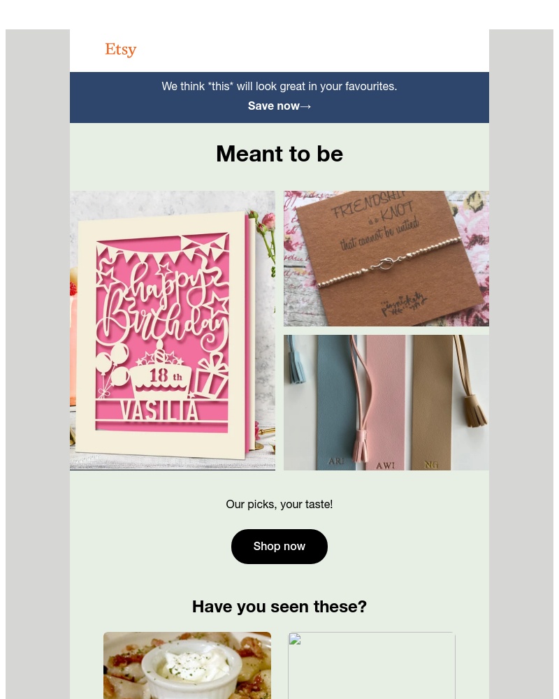 Etsy - Sarah: You almost missed these!