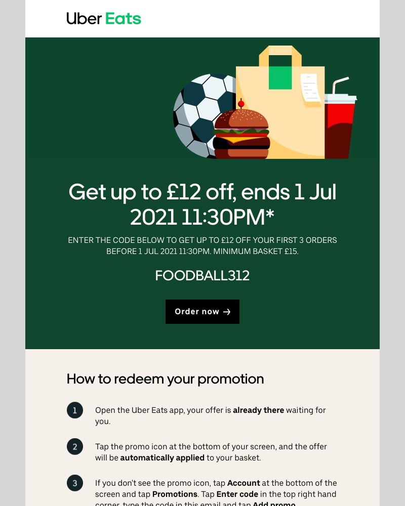 Uber Eats - Sarah, your discount is still available