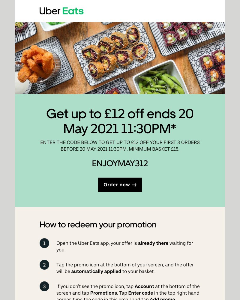 Uber Eats - Sarah, your discount is still available