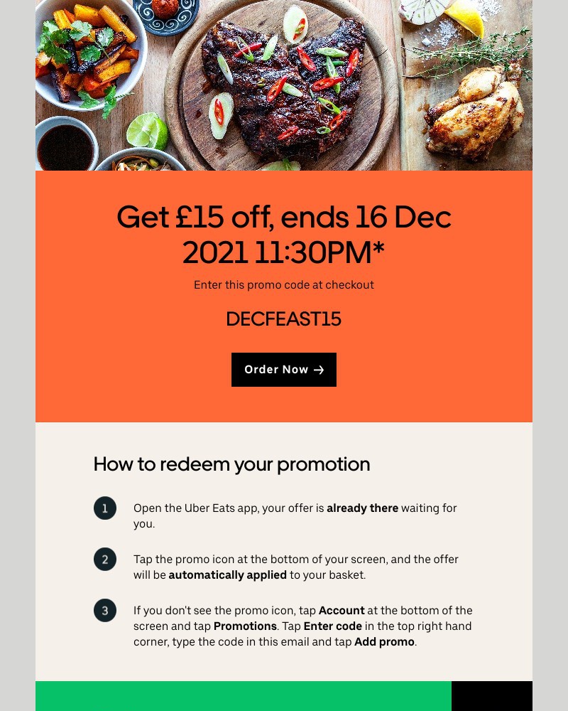 Uber Eats - Sarah, your discount is still available