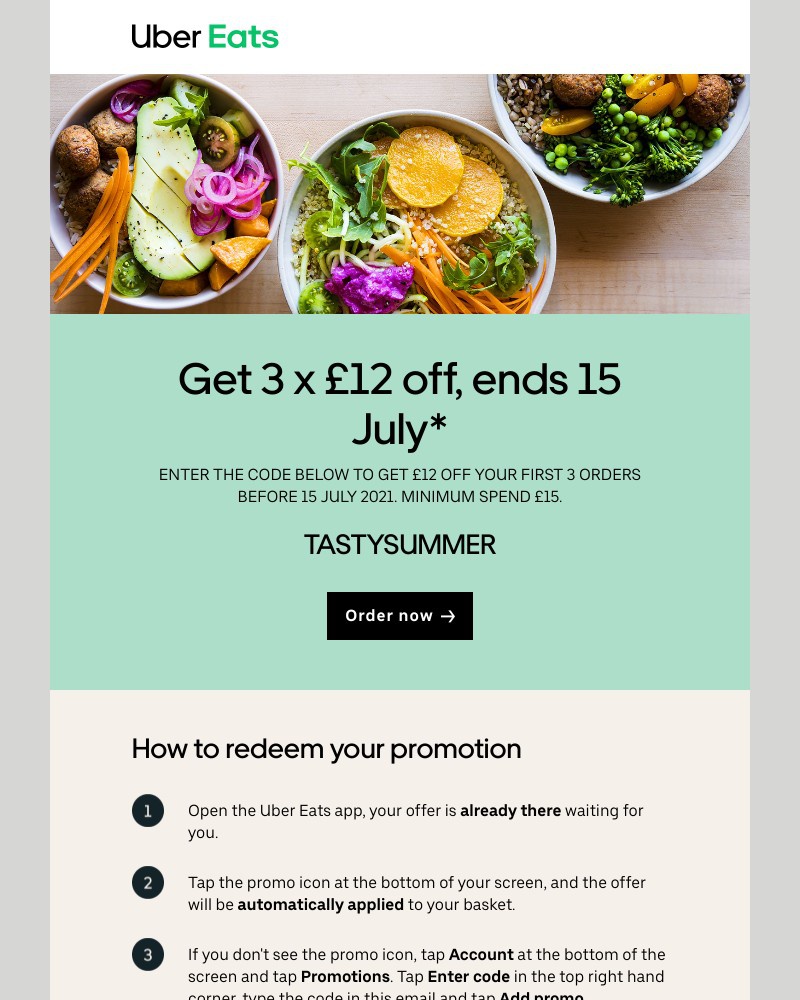 Uber Eats - Sarah, your discount is still available