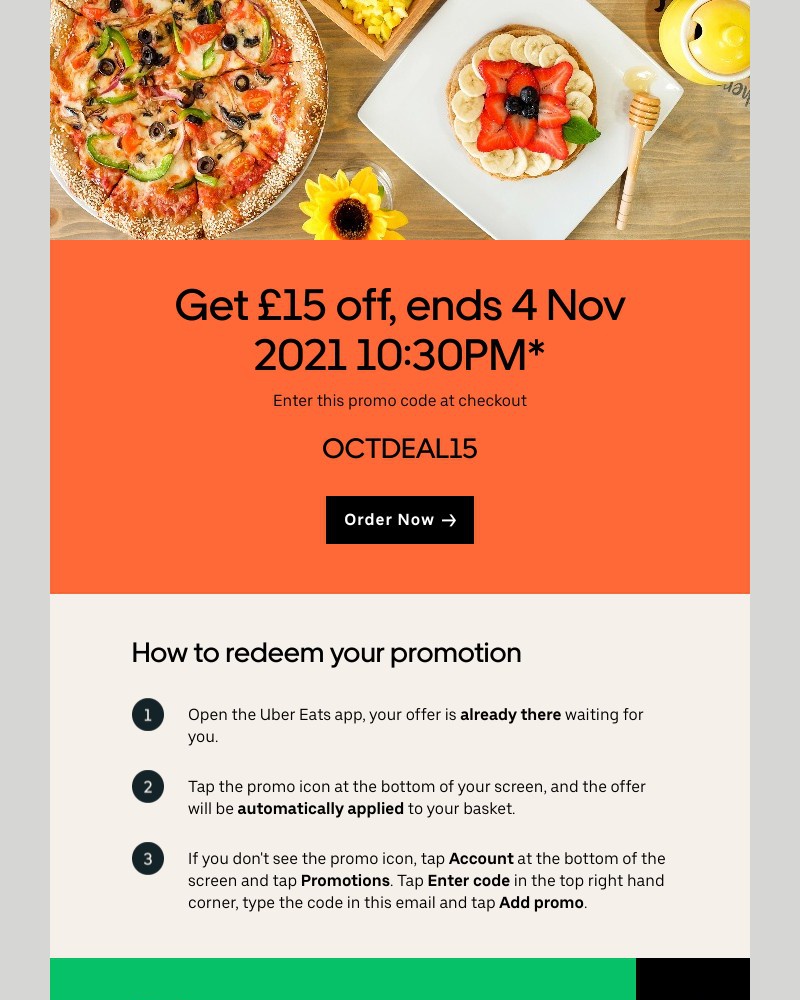 Uber Eats - Sarah, your discount is still available