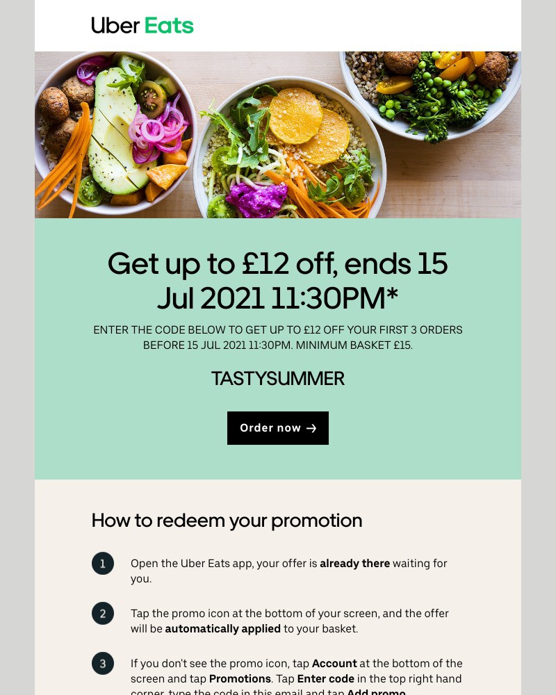 Uber Eats - Sarah, your discount is still available