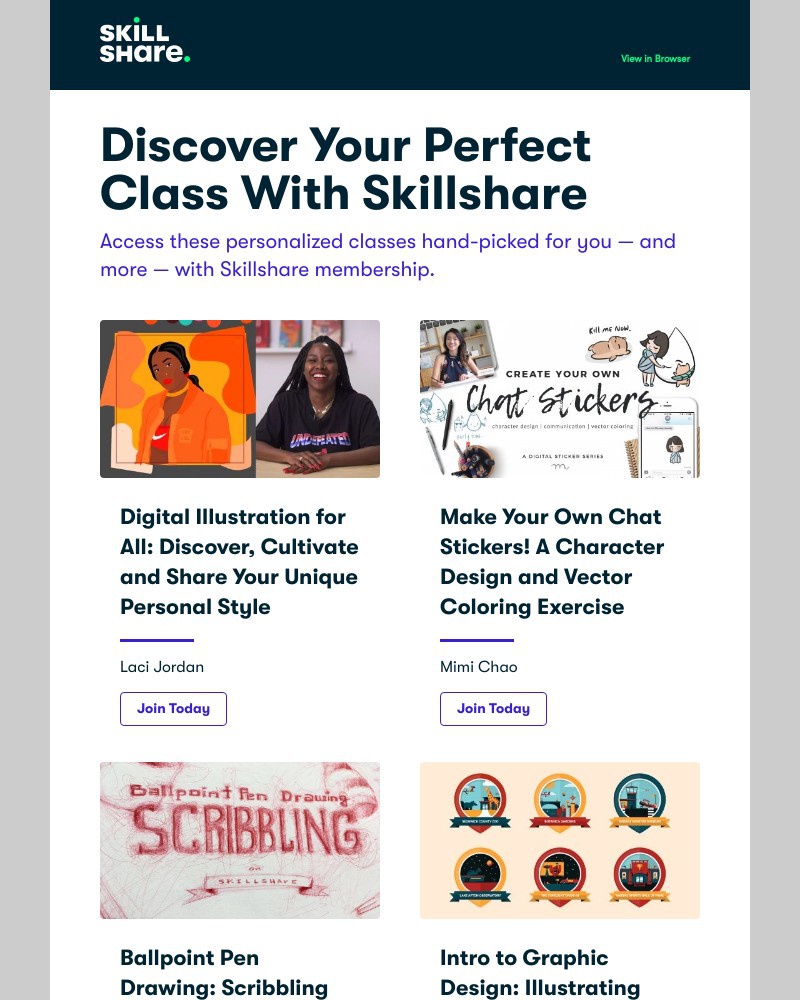 Skillshare - Sarah's Personal Class Recommendations