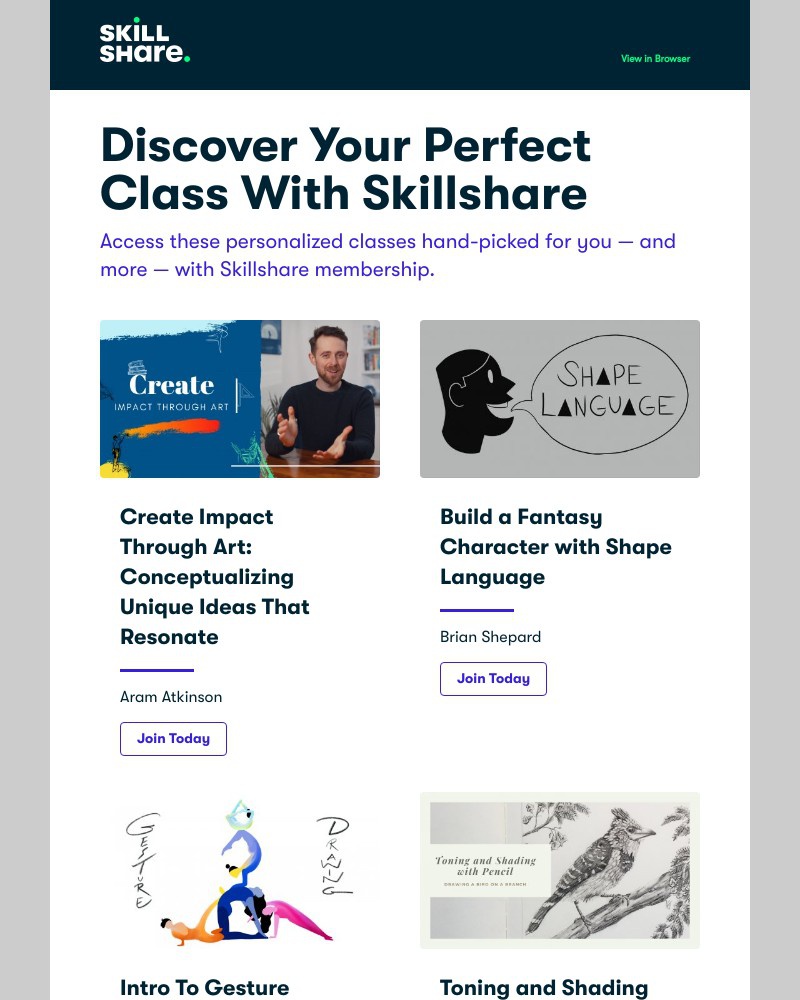 Skillshare - Sarah's Personal Class Recommendations