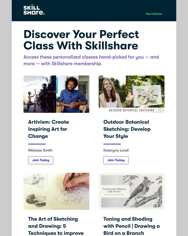 Skillshare - Sarah's Personal Class Recommendations
