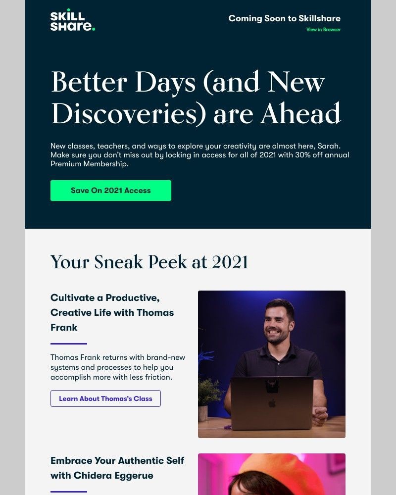 Skillshare - Sarah’s sneak peek at 2021