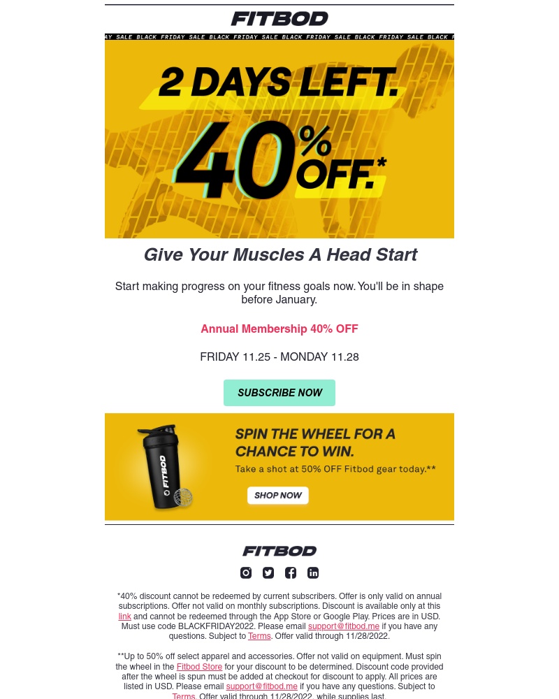 Fitbod - SAVE 40% NOW: Be fit all year.