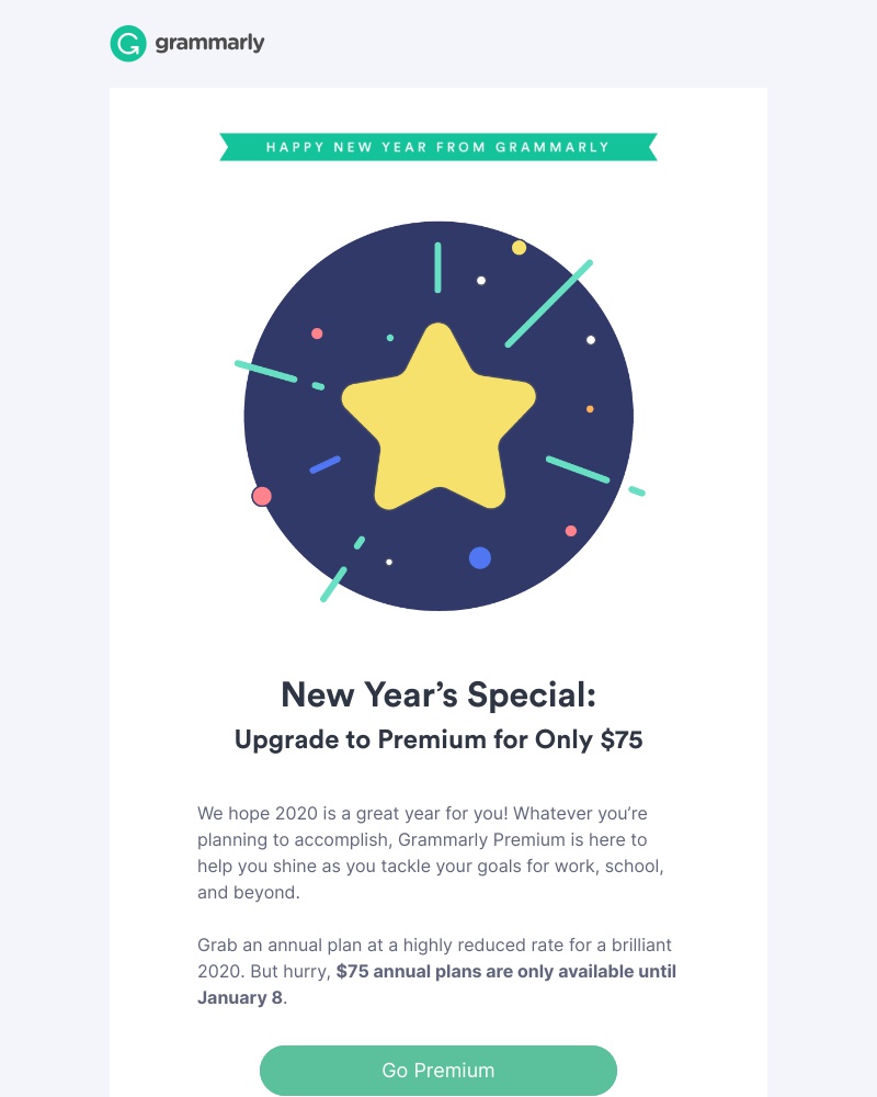 Grammarly - Save 46% and shine on with Grammarly Premium in 2020