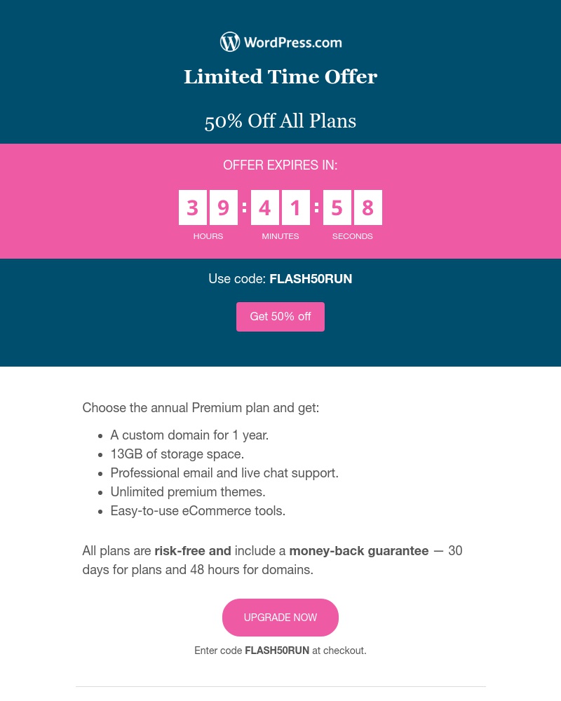 WordPress - Save 50% on any WordPress.com plan