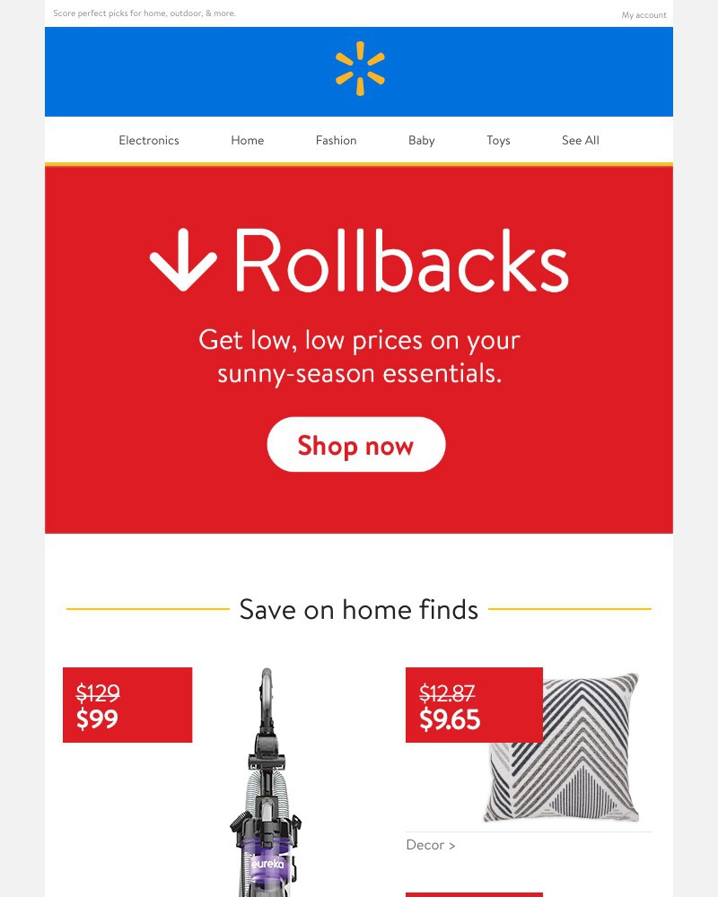 Walmart - Save BIG with Rollbacks 😄