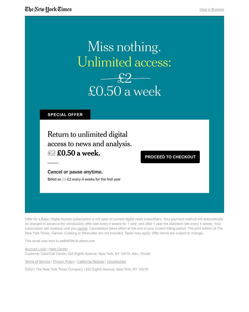 The New York Times - Save now on expert reporting: £0.50 a week.