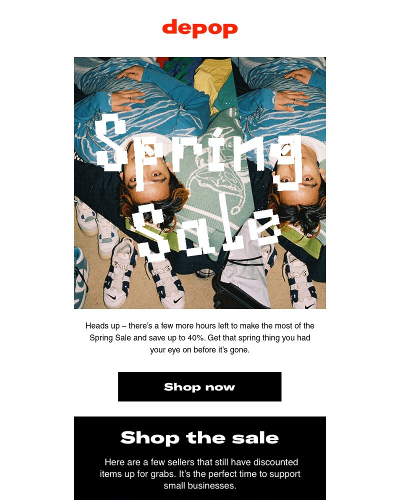 Depop - Save up to 40%. Ends tonight.