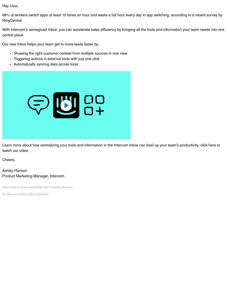 Intercom - Say “bye” to tab-switching
