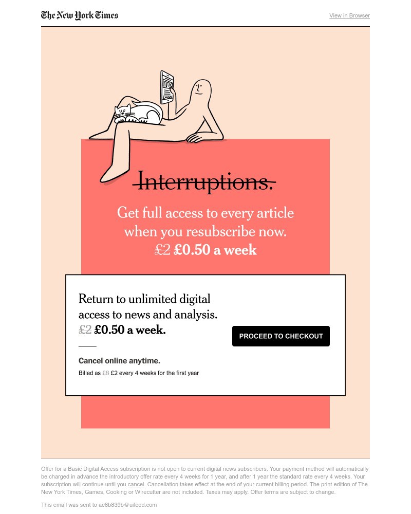 The New York Times - Say goodbye to paywalls: £0.50 a week.  Resubscribe now.