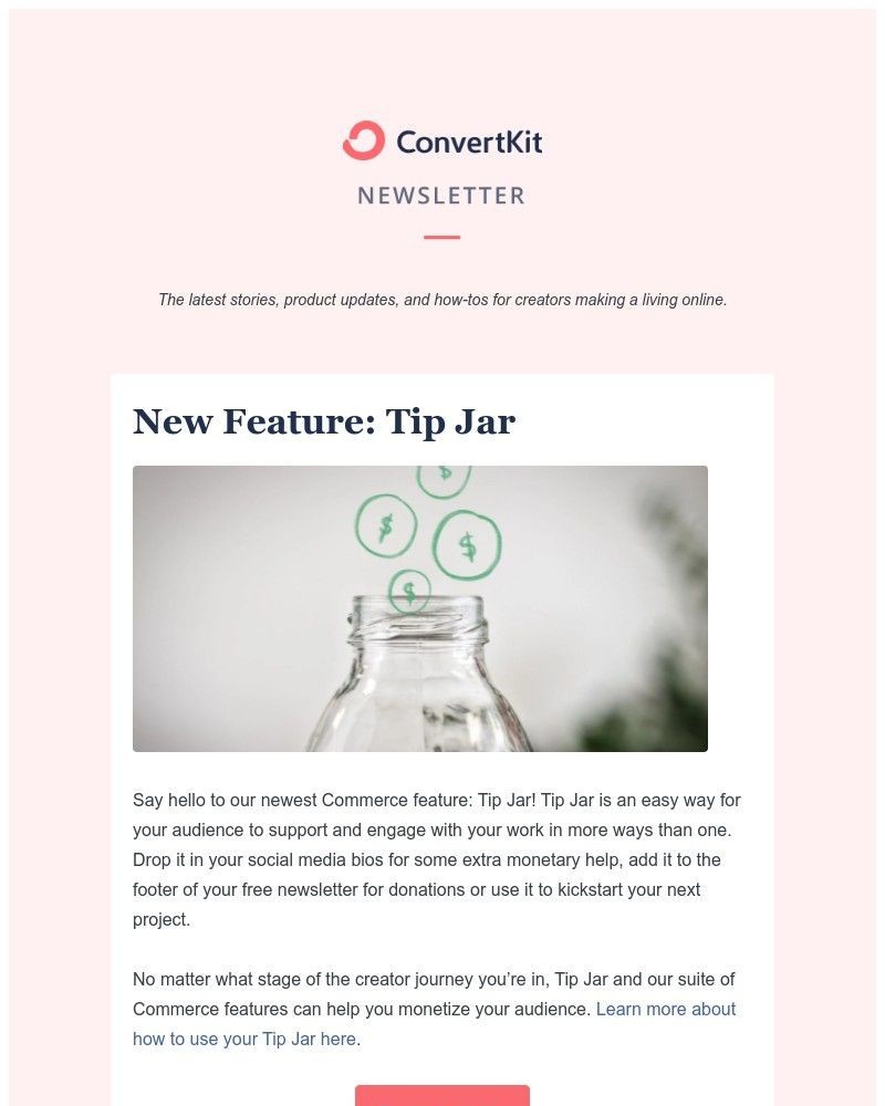 ConvertKit - Say hello to your Tip Jar