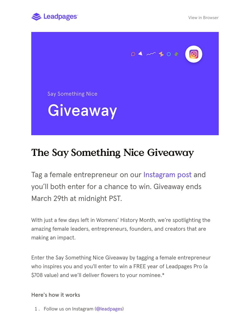 Leadpages - Say something nice, will you?