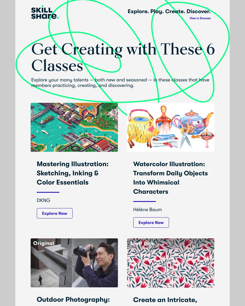 Skillshare - Scratch Your Itch To Create With These 6 Classes