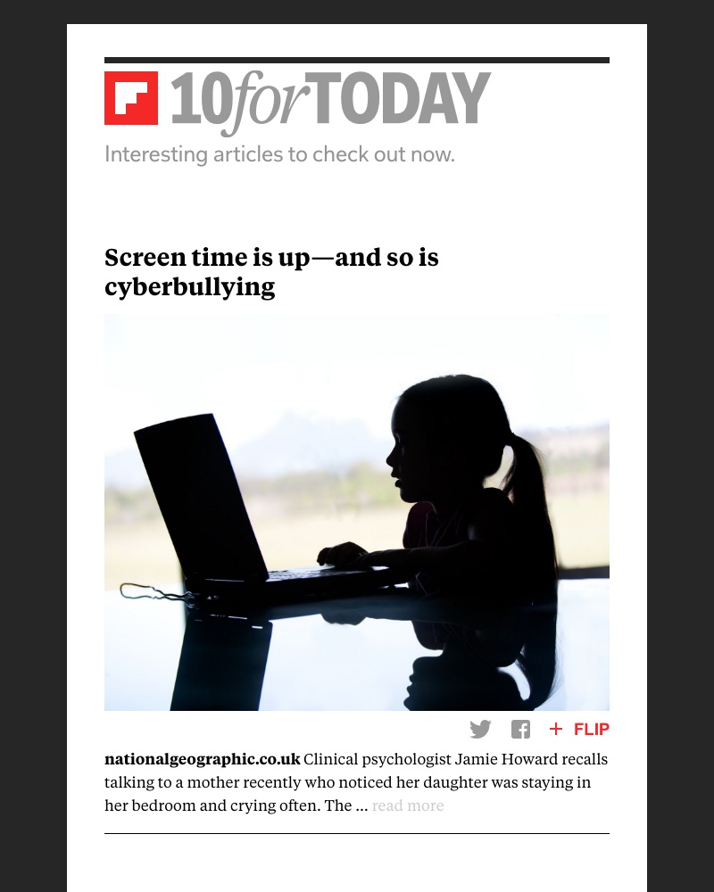 Flipboard - Screen time is up—and so is cyberbullying