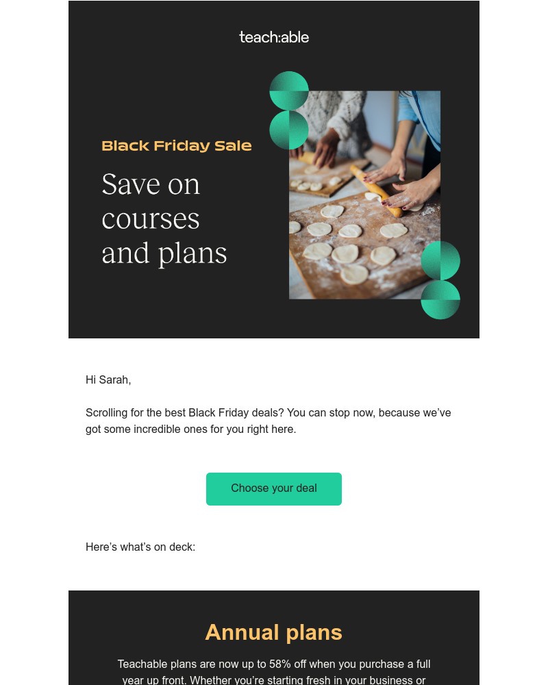 Teachable - Scrolling for Black Friday offers? Look inside.