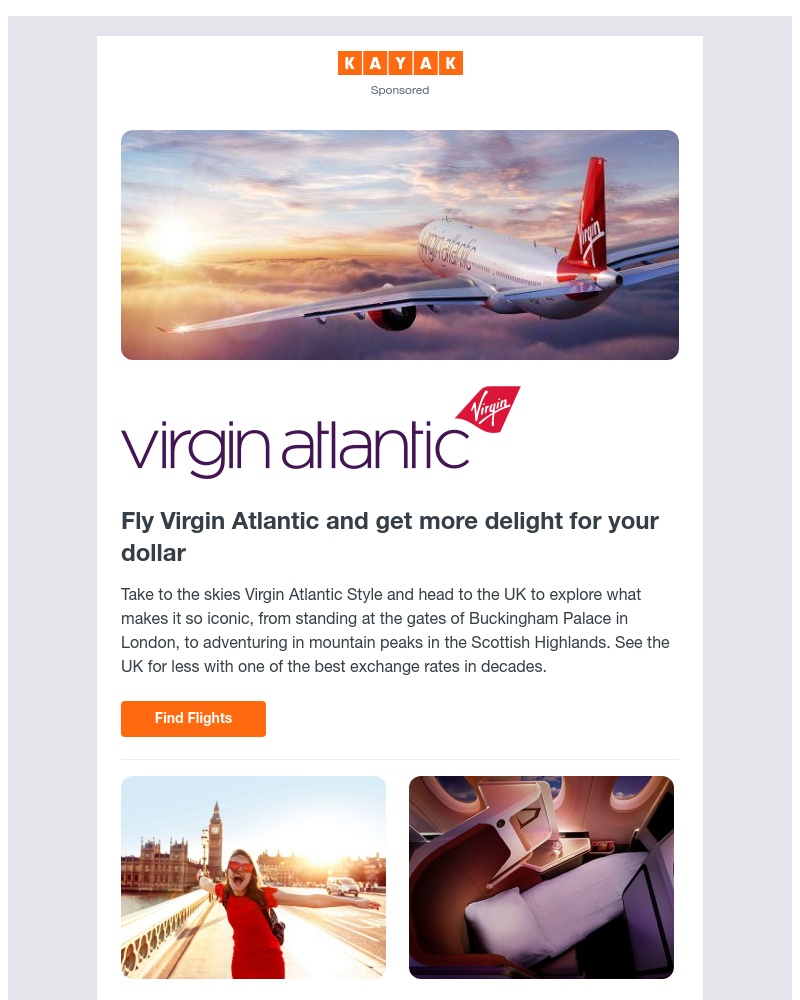 Kayak - See the world differently with Virgin Atlantic