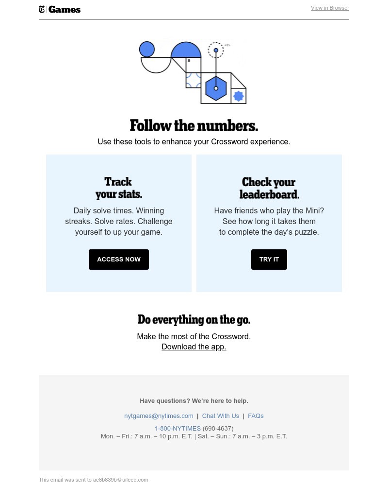 The New York Times - See your Crossword stats, stat.