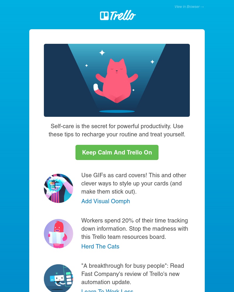 Trello - Self-care is productivity secret sauce