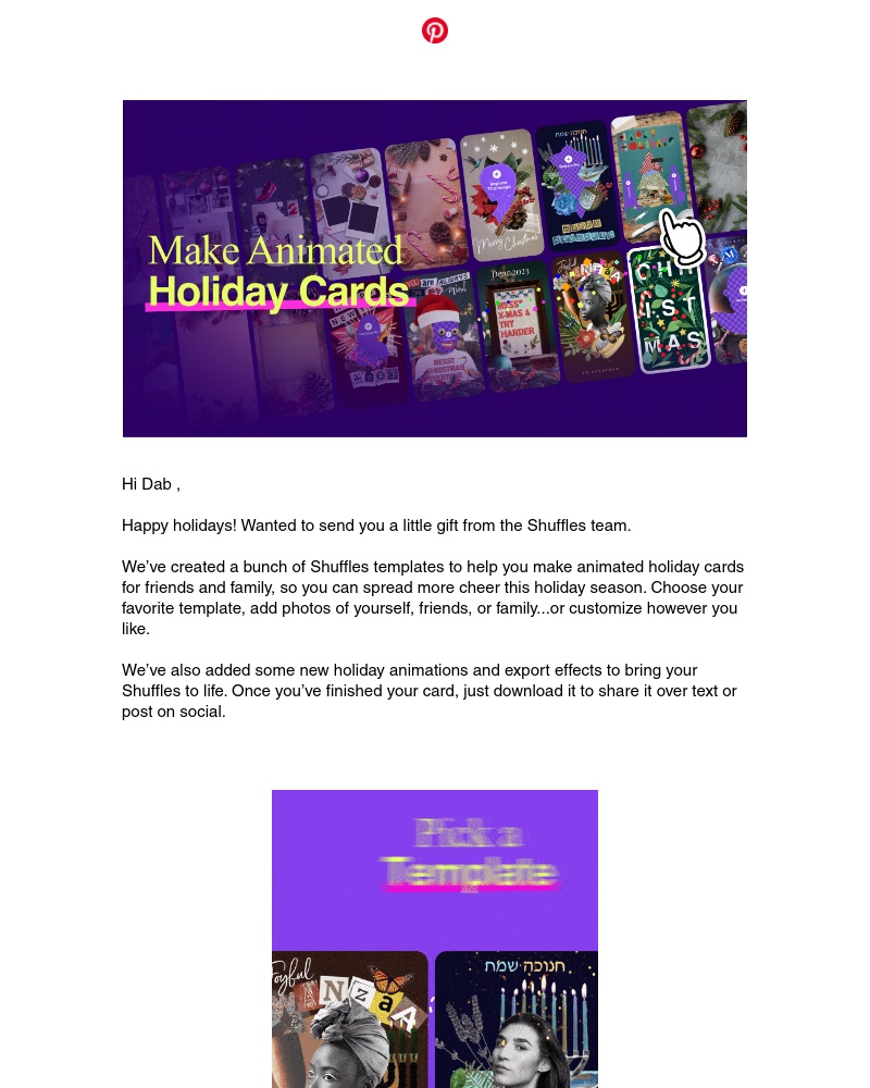 Pinterest - Send a better holiday card ☃️