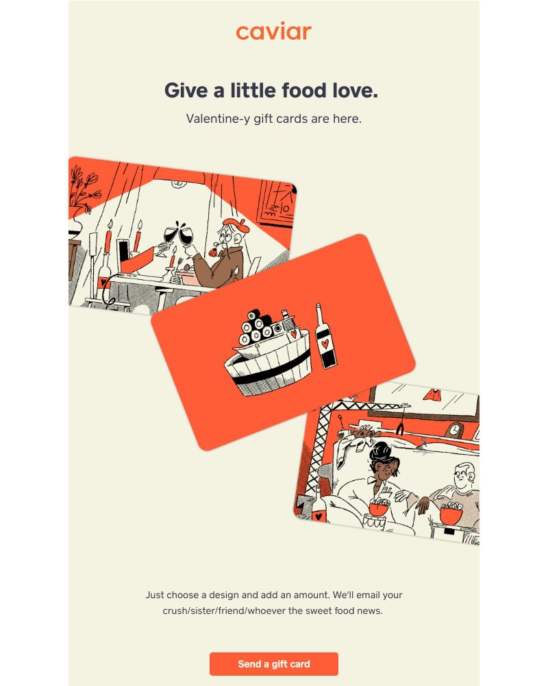  - Send a food valentine