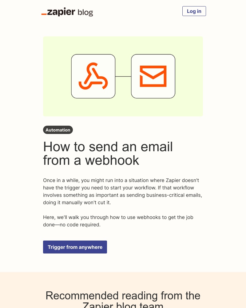 Zapier - Send an email from a webhook