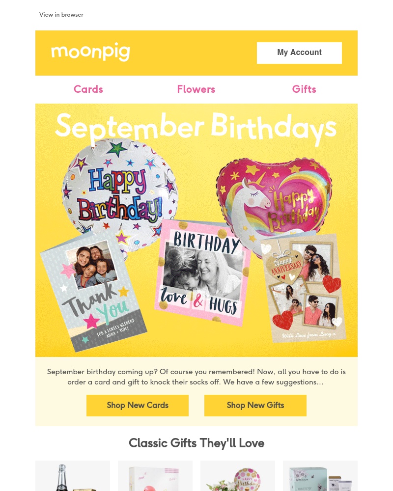 Moonpig - September birthdays coming up?